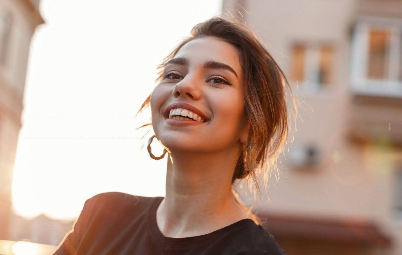 Happy woman smiling
