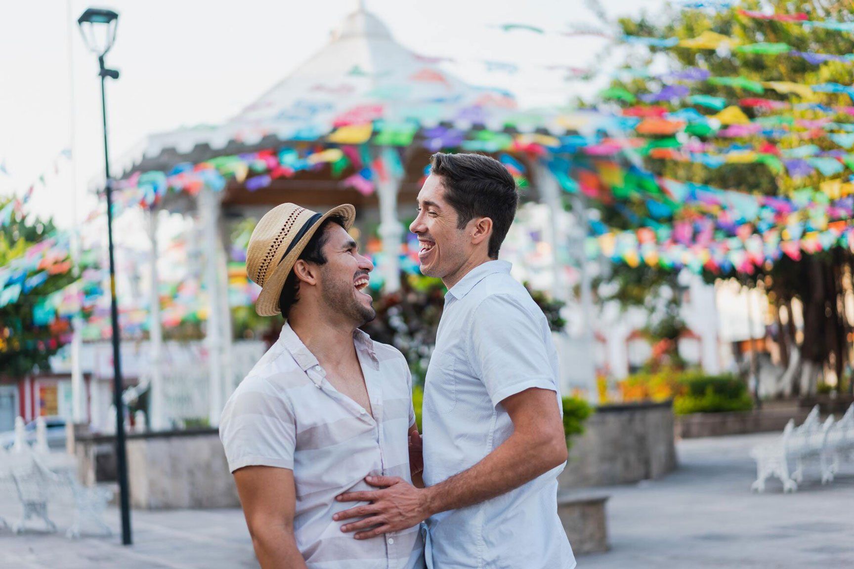 Couple laughing
