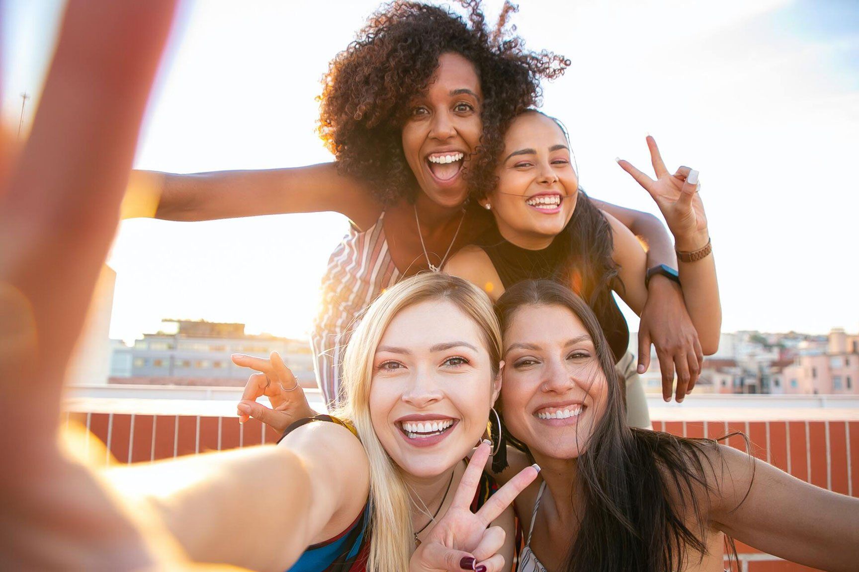 Friends taking a selfie
