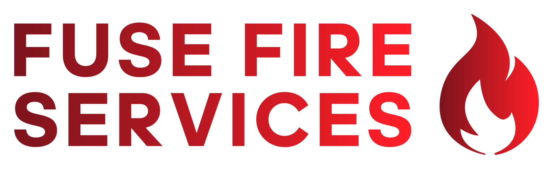 FUSE FIRE SERVICES logo in red with a flame icon on a white background