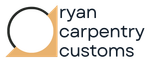 Logo: Black circle and tan triangle, "ryan carpentry customs" in black text.