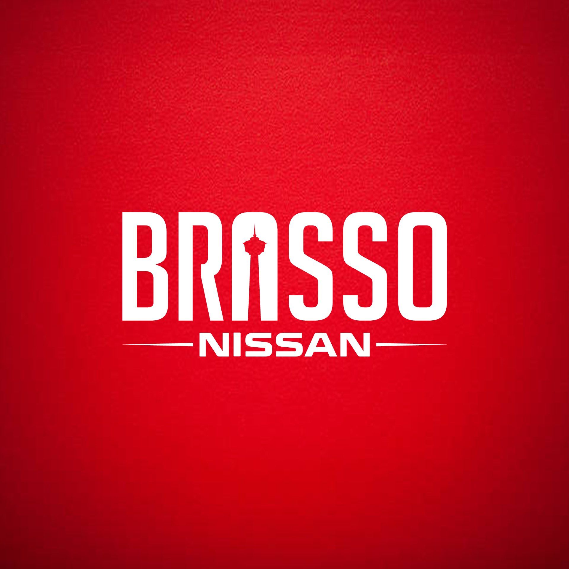 A brasso nissan logo on a red background