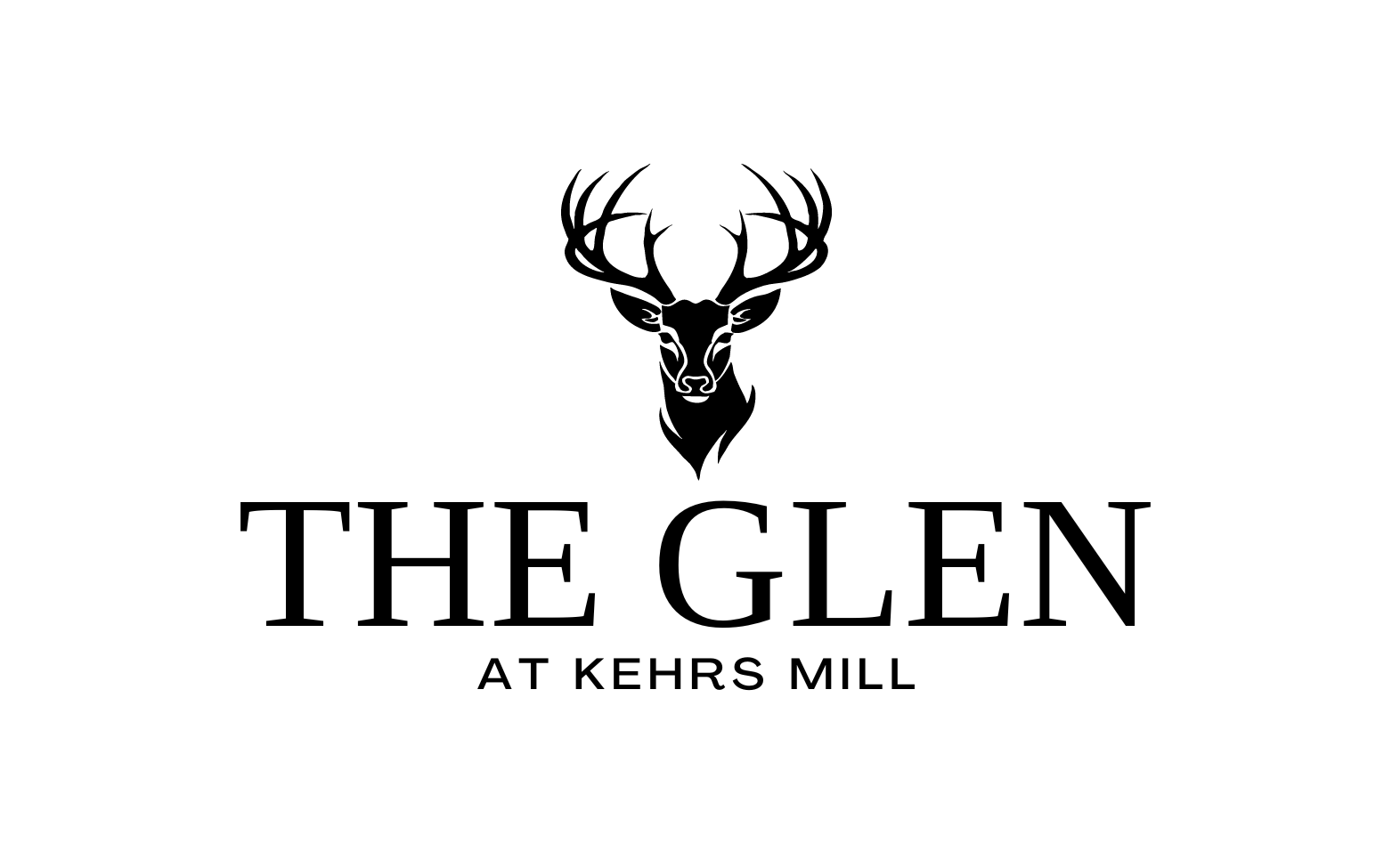 Logo for The Glen at Kehrs Mill: a stag's head above text.