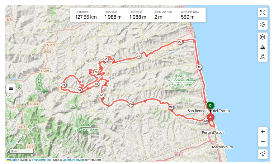 mappa percorso lungo