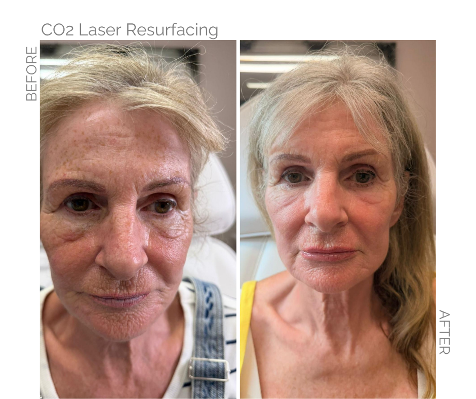 Before and after images of a lady who had CO2 laser resurfacing treatment in Norwich