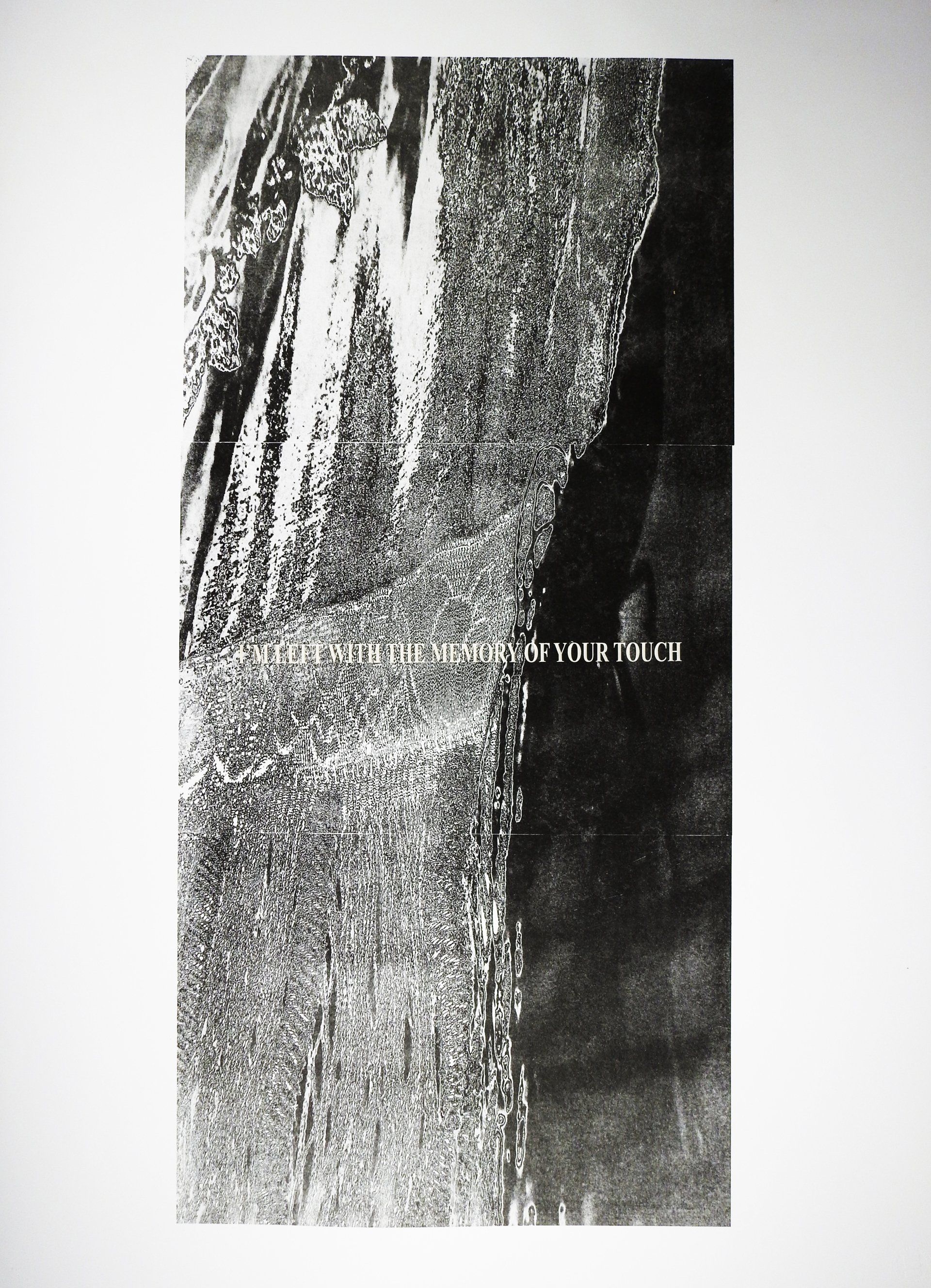 litho on paper with engraved words done by a lasercut