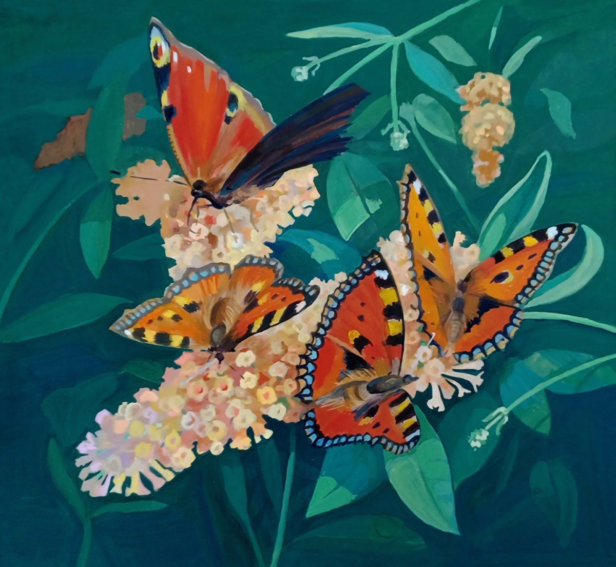 Buddleia and Butterflies, Shiela Tandy