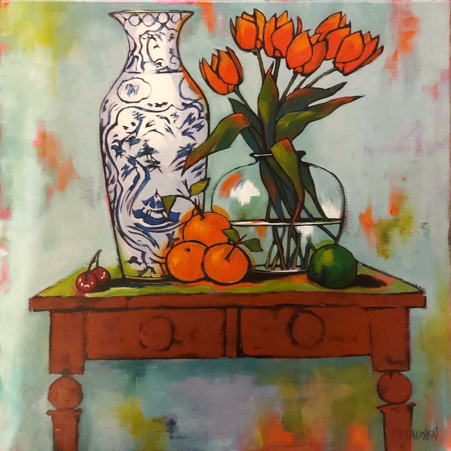 Red Tulips and a Chinese Vase
Oil on canvas, 60x60cm
£1,950