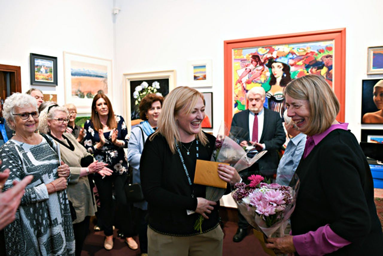 Dianne Gardner & Erin Crossan being thanked for all their work