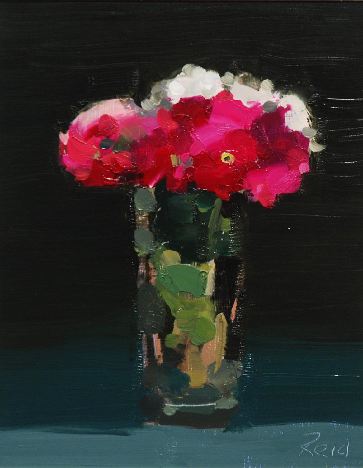 Primulas in a tall glass - David Reid