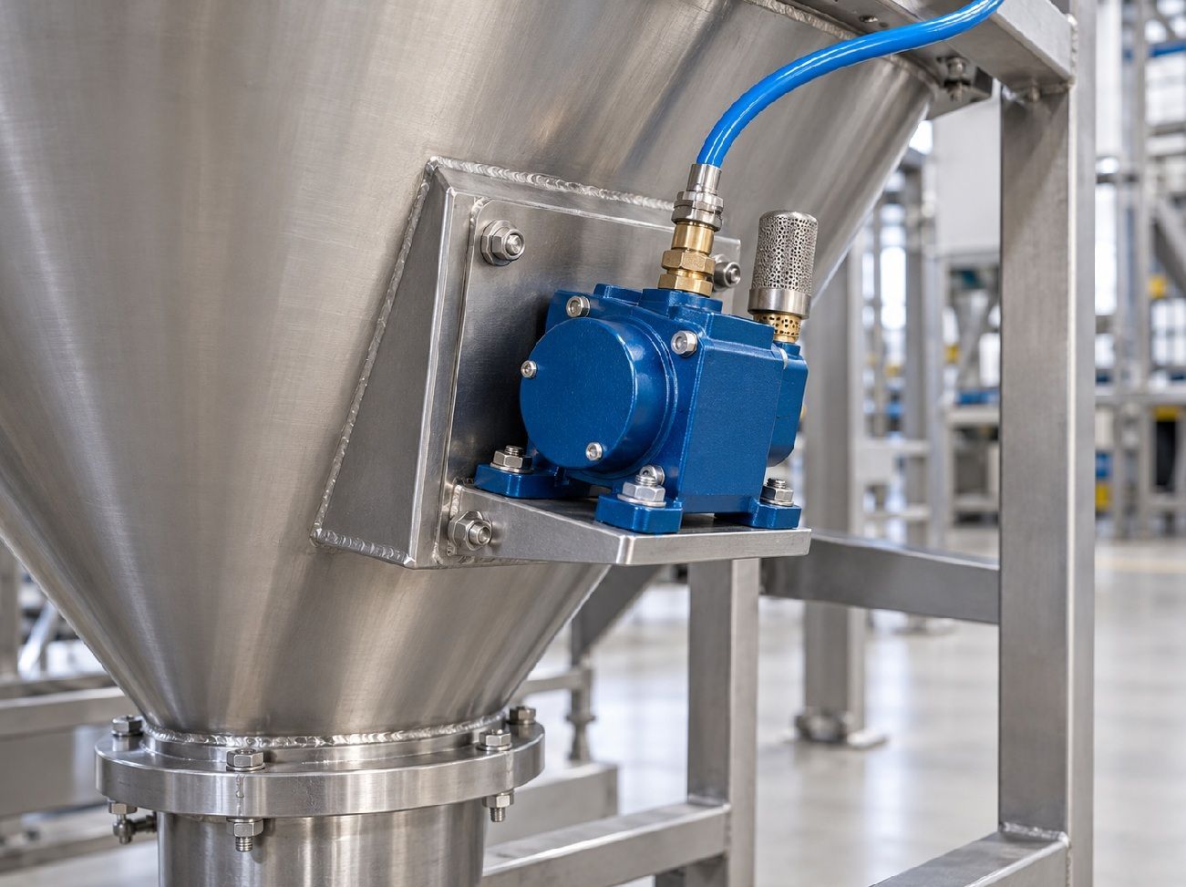 Pneumatic hopper vibrator