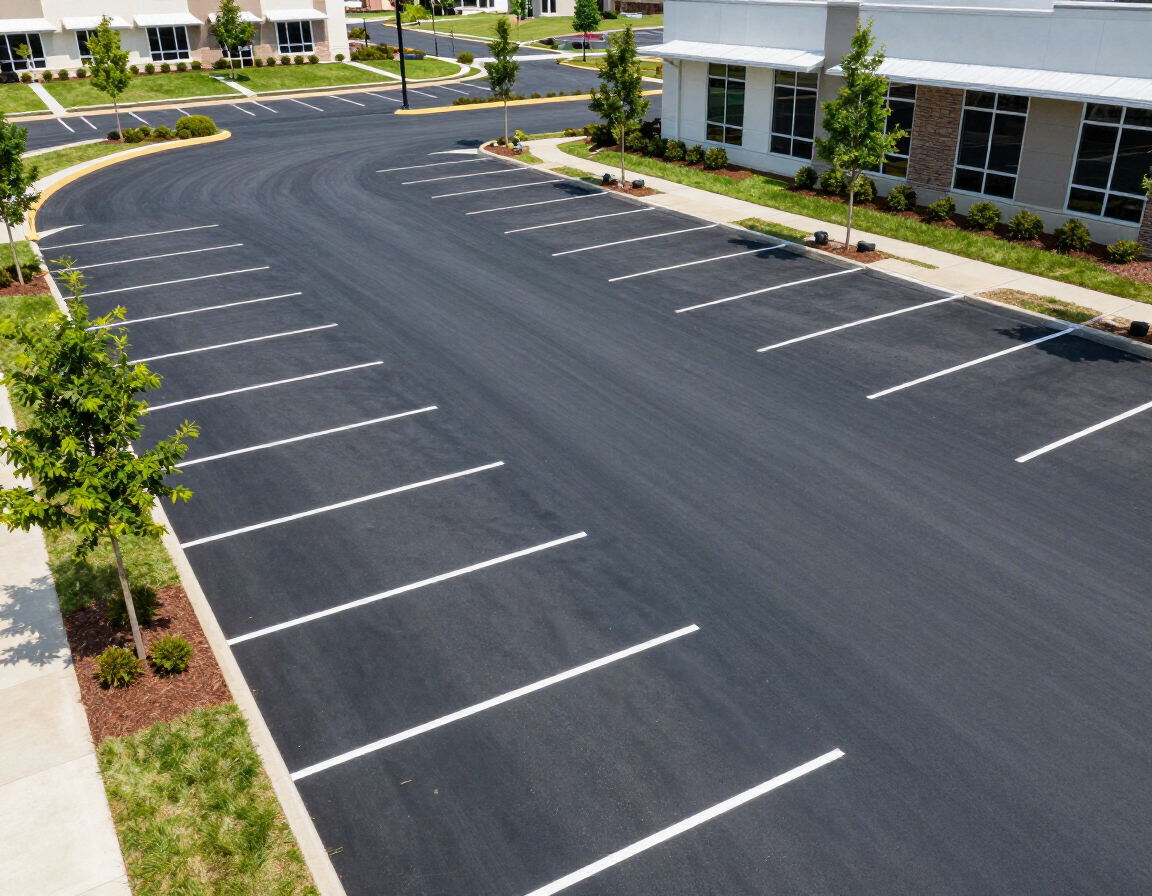 Aerial view of completed Southern Maryland commercial site development