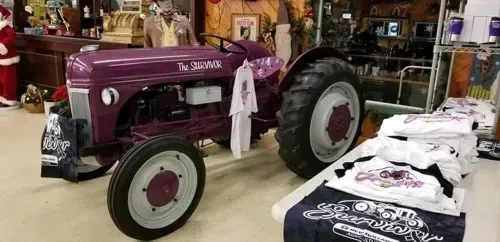 purple tractor to raise money for charity
