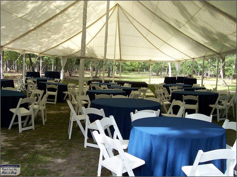Tent With Blue Table And Chairs — Myrtle Beach, SC — Rent-A-Party