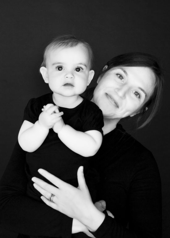 Black and White Family Portrait