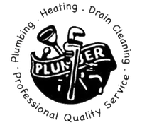 Logo for JFK Plumbing & Heating: round seal with plumbing tools, words "PLUMBER", "Professional Quality Service."