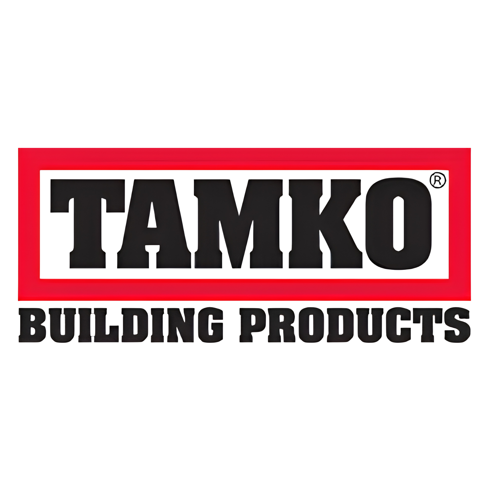TAMKO Building Products logo in black and red on a white background
