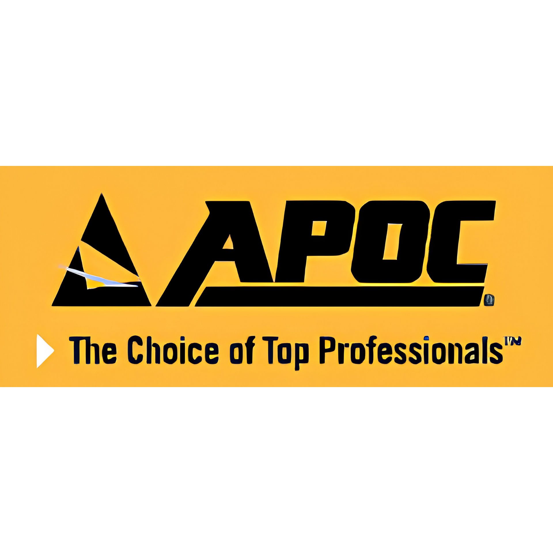 APOC logo on orange background with tagline “The Choice of Top Professionals”