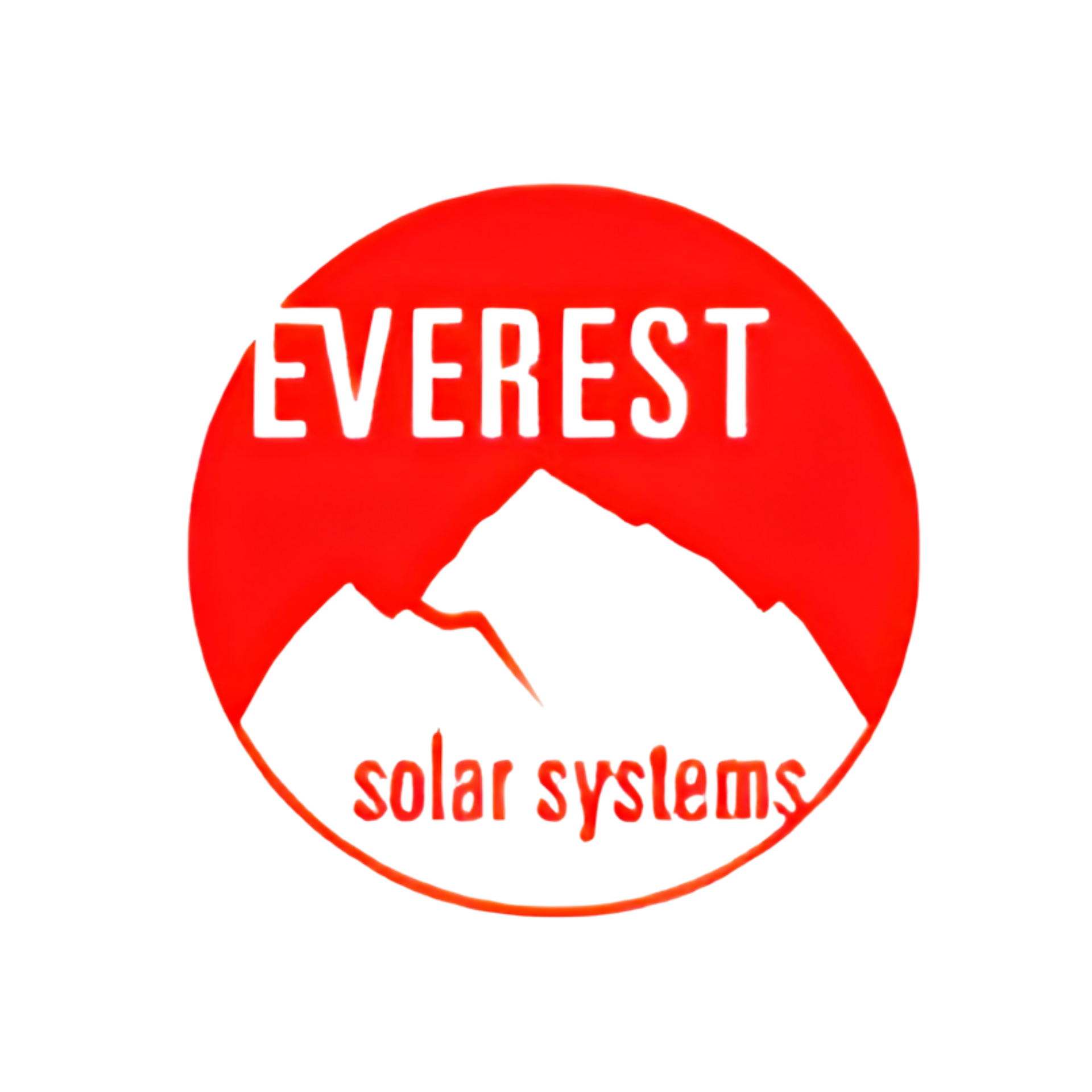 Red circular Everest Solar Systems logo with white mountain graphic and text.