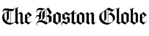 The Boston Globe logo in black Gothic lettering on a white background