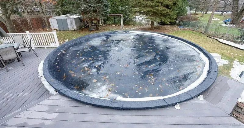 above ground pool winter ice