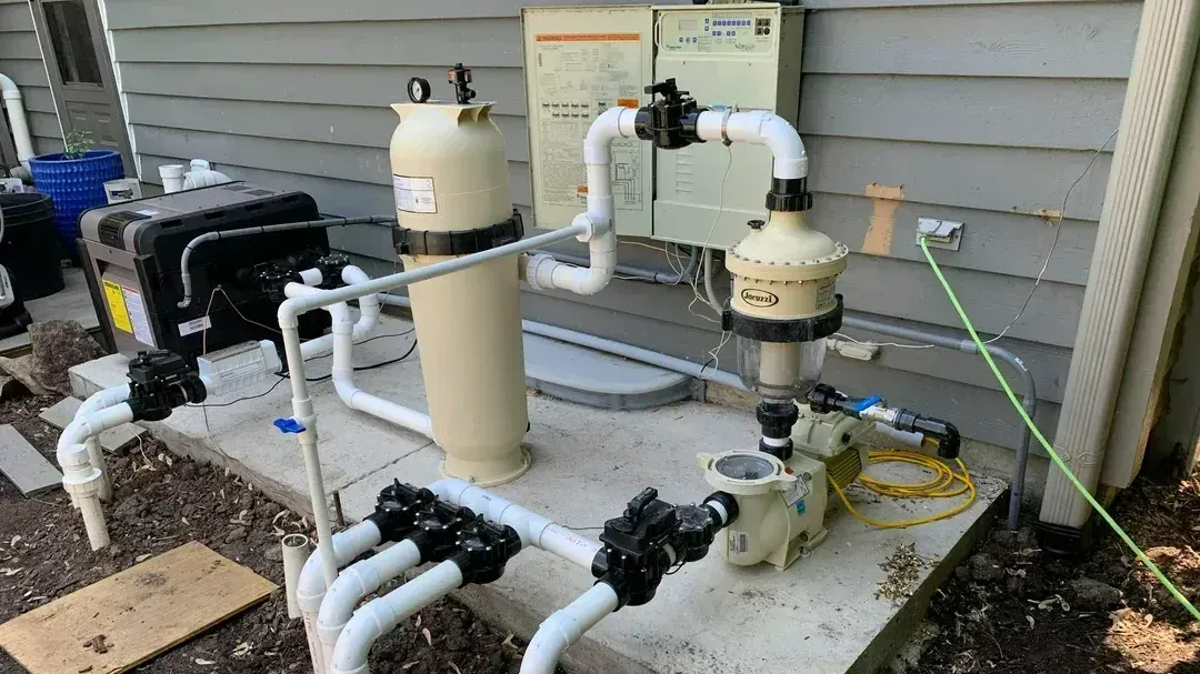 Designed for Easy Maintenance Pentair pool pump and filter. Pentair heater. Pentair pool automation IntelliCenter.