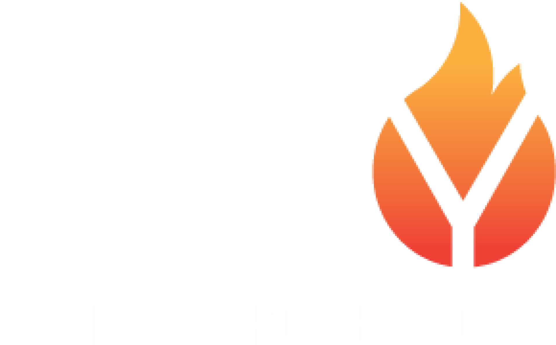 A flame with the letter y on it is on a white background.