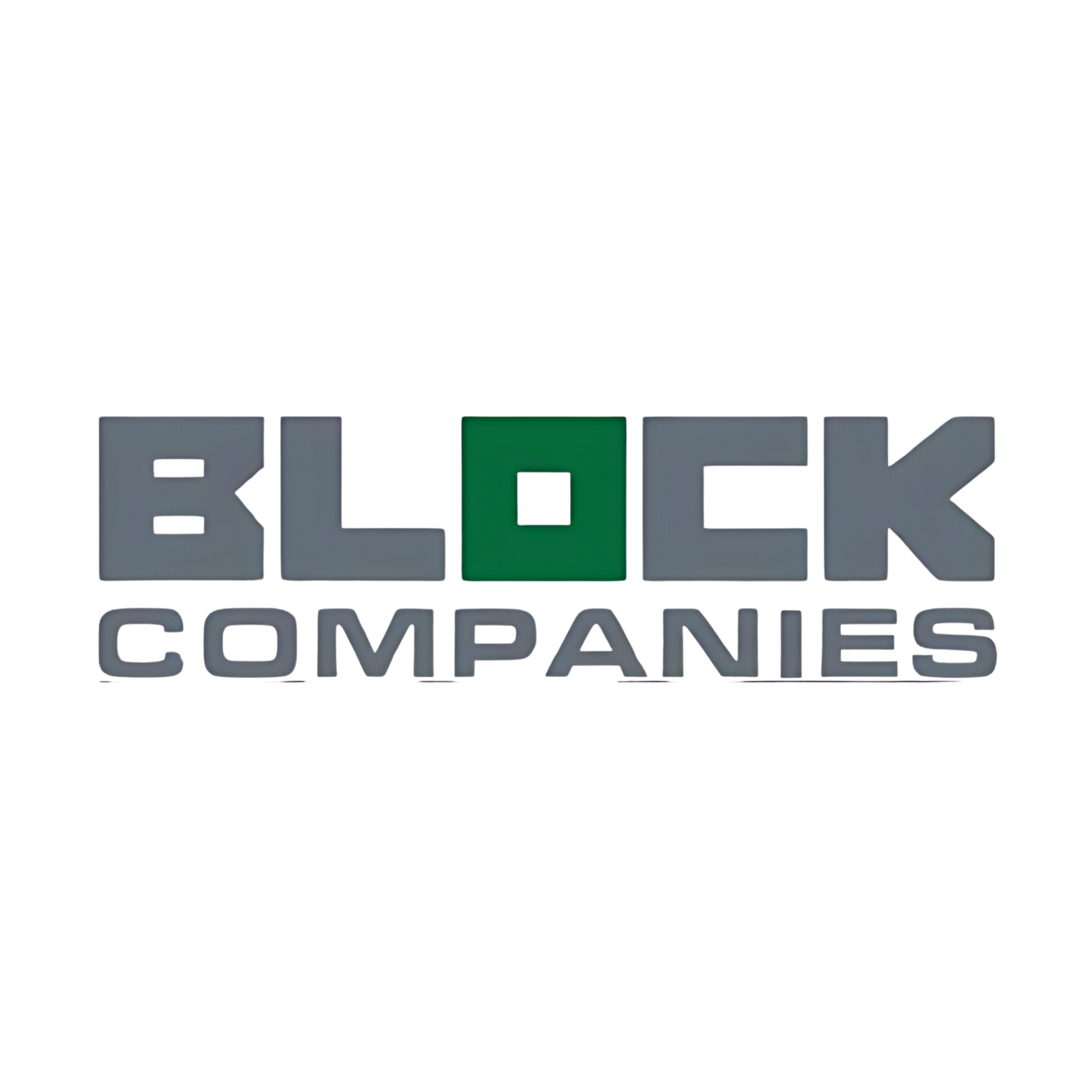 Logo for Block Companies: gray text with a green square. The word 