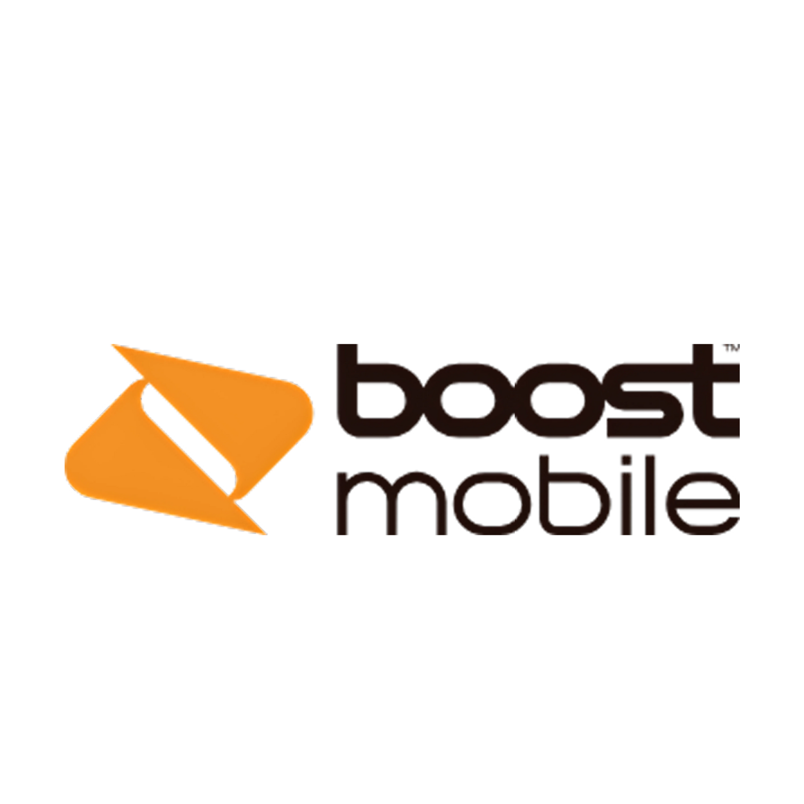 Boost Mobile logo: orange angled shapes next to the words 