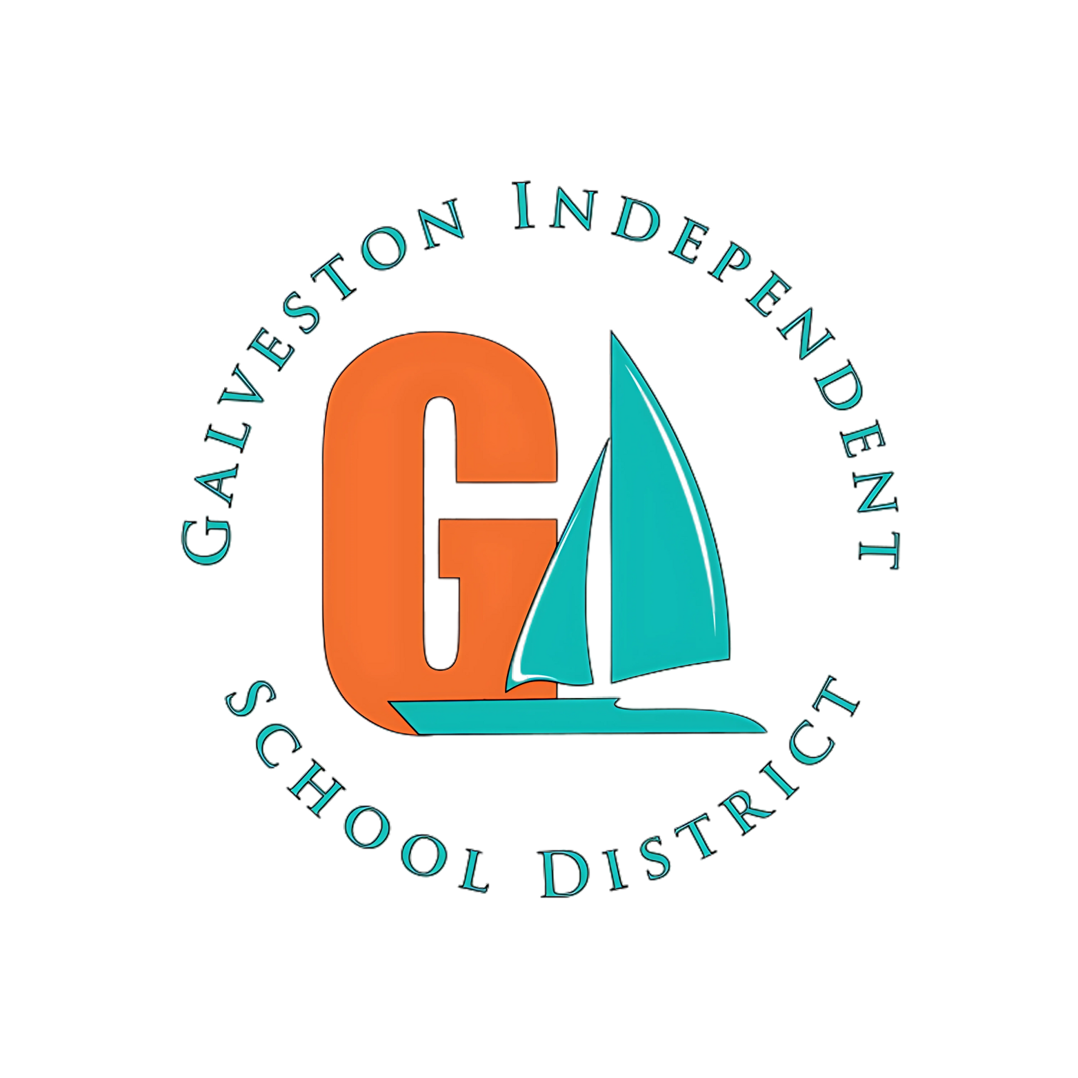 Galveston Independent School District logo: an orange 