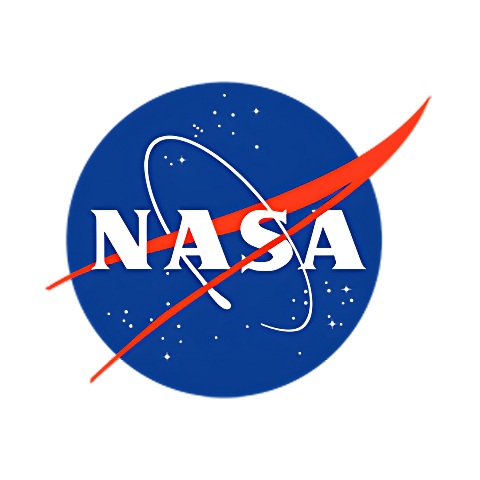 NASA logo: Blue circle with white 