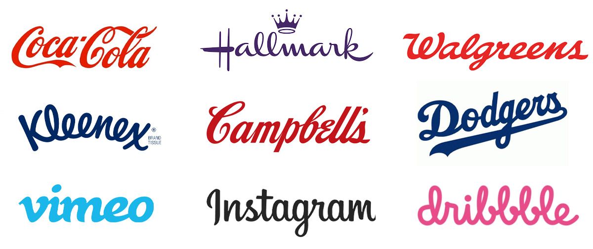 Logos for Coca-Cola, Hallmark, Walgreens, Kleenex, Campbell's, Dodgers, Vimeo, Instagram, 