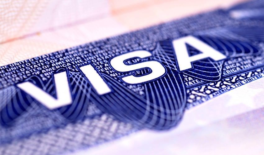A close up of a united states of america visa