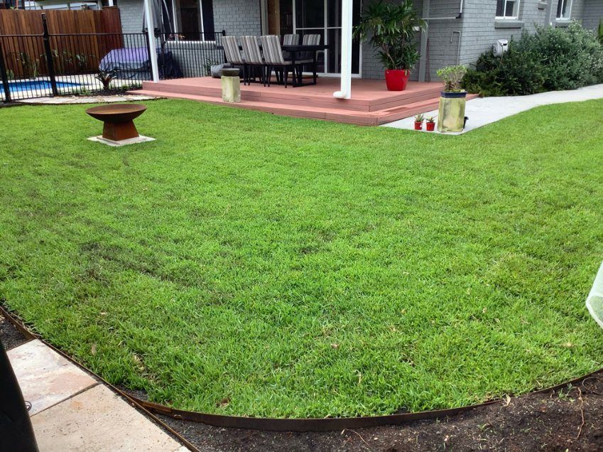 A Lush Green Lawn in Front of a House — Greener Gardens Gardening Service In Thrumster, NSW