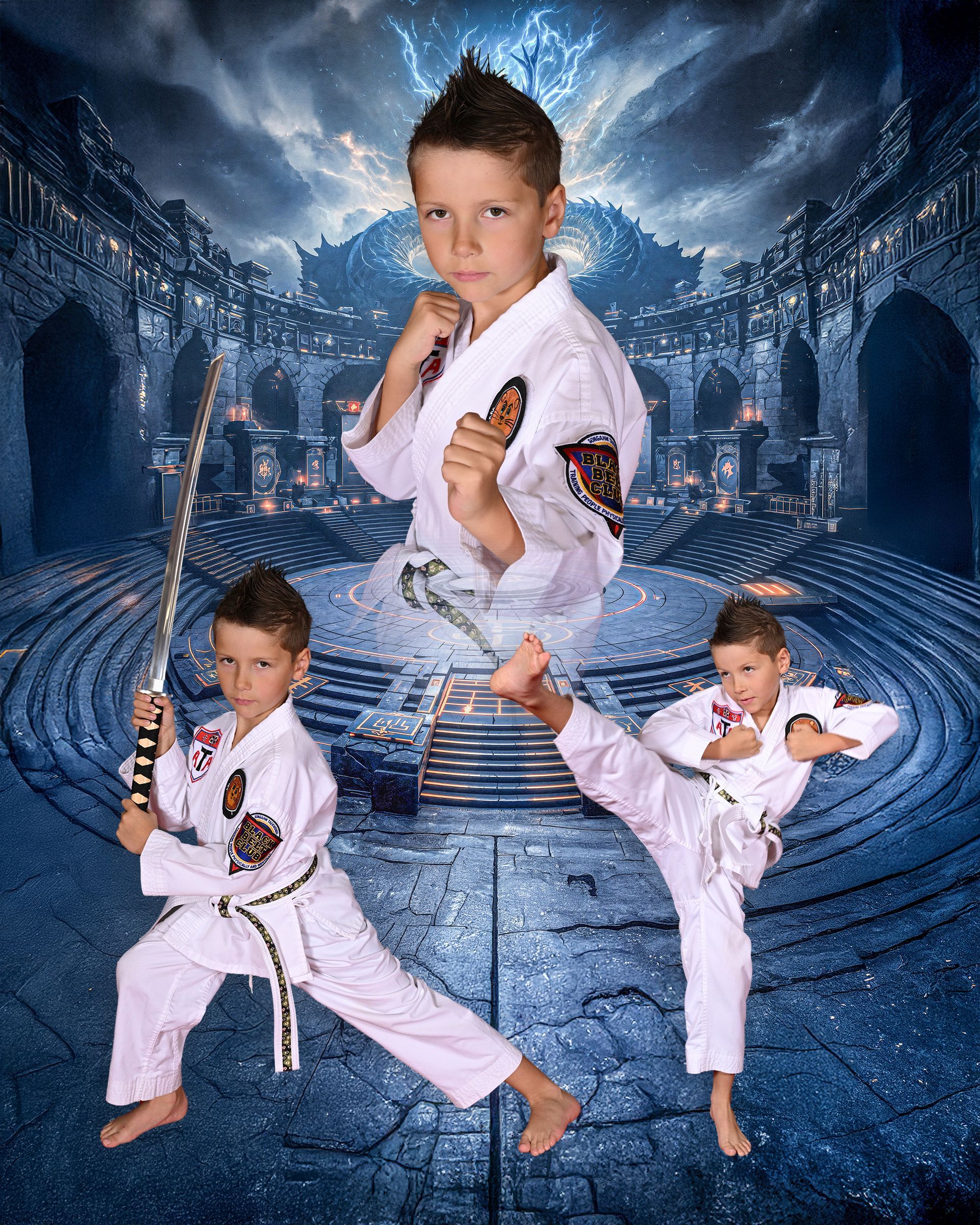 We train not only with kicking and punching. But with Weapons as well. Sword, Bo Staff, nunchucks, Kamas,