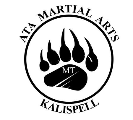 ATA Martial Arts logo: Black bear paw inside a circle with