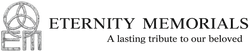 Eternity Memorials logo with emblem and tagline, &ldquo;A lasting tribute to our beloved&rdquo;