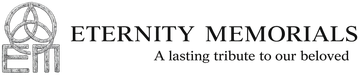 Eternity Memorials logo with emblem and tagline, &ldquo;A lasting tribute to our beloved&rdquo;