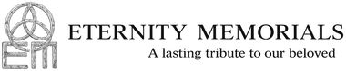 Eternity Memorials logo with emblem and tagline, &ldquo;A lasting tribute to our beloved&rdquo;