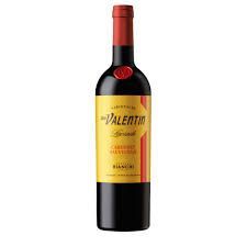 Botella de vino tinto, etiqueta 