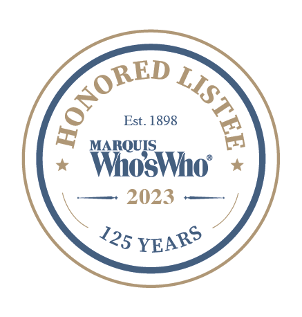 Marquis Who's Who Honored Listee badge, with 