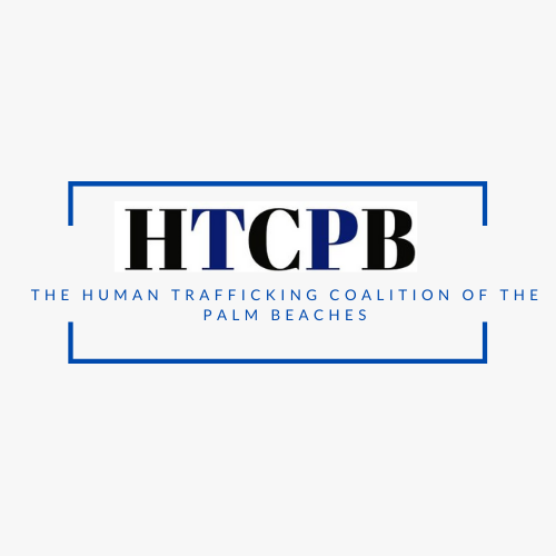 Logo for The Human Trafficking Coalition of the Palm Beaches: black letters