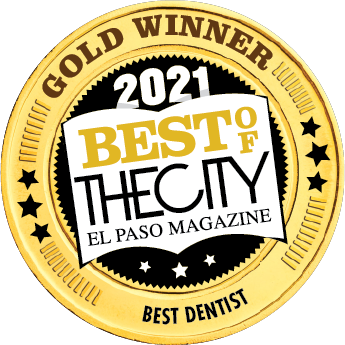 Gold winner 2021 Best of the City El Paso Magazine dentist award seal