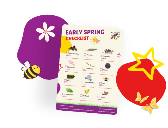 An early spring checklist with a bee and a star on it.