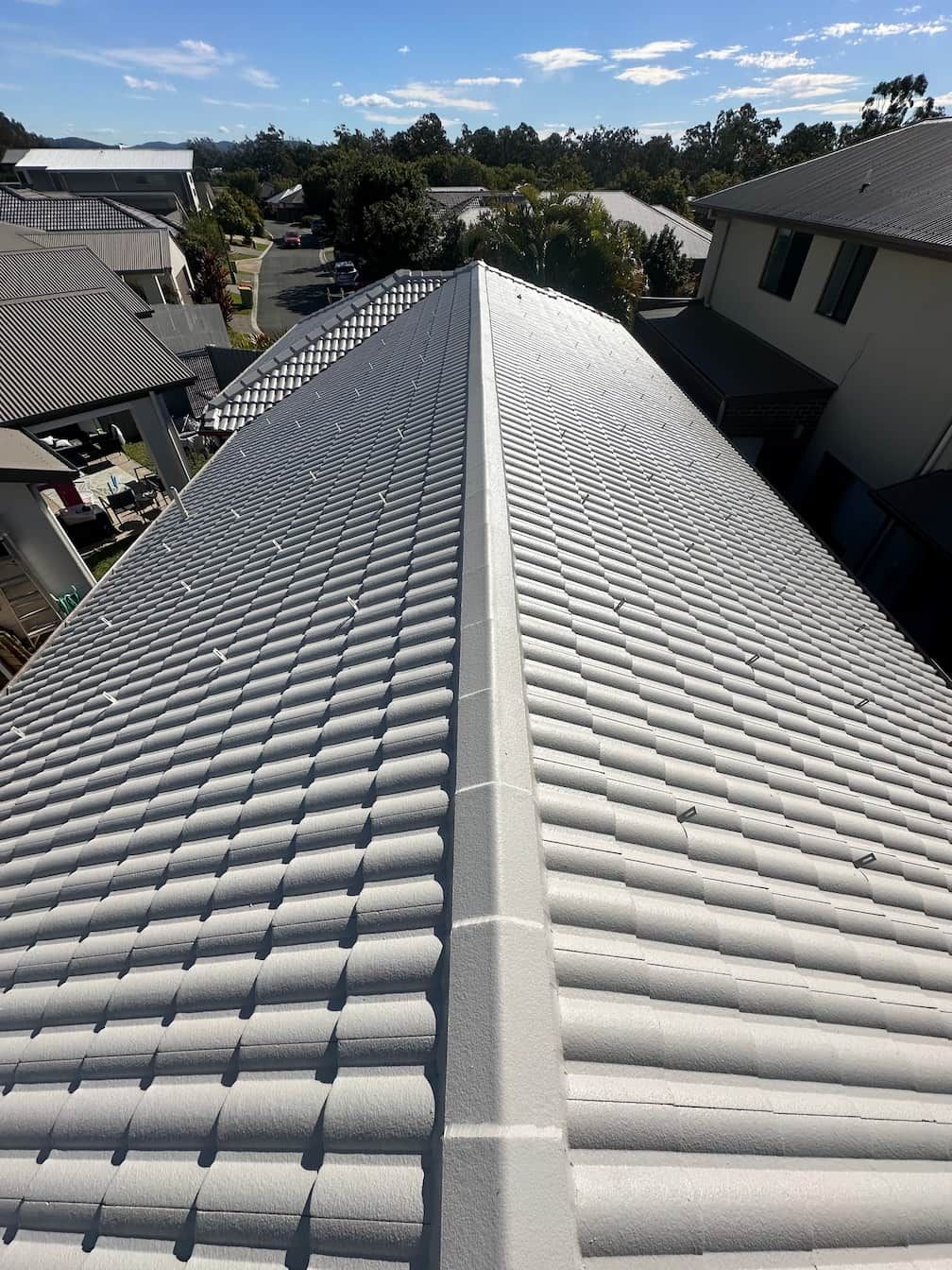 A roof recently painted grey in Palm Beach Gold Coast
