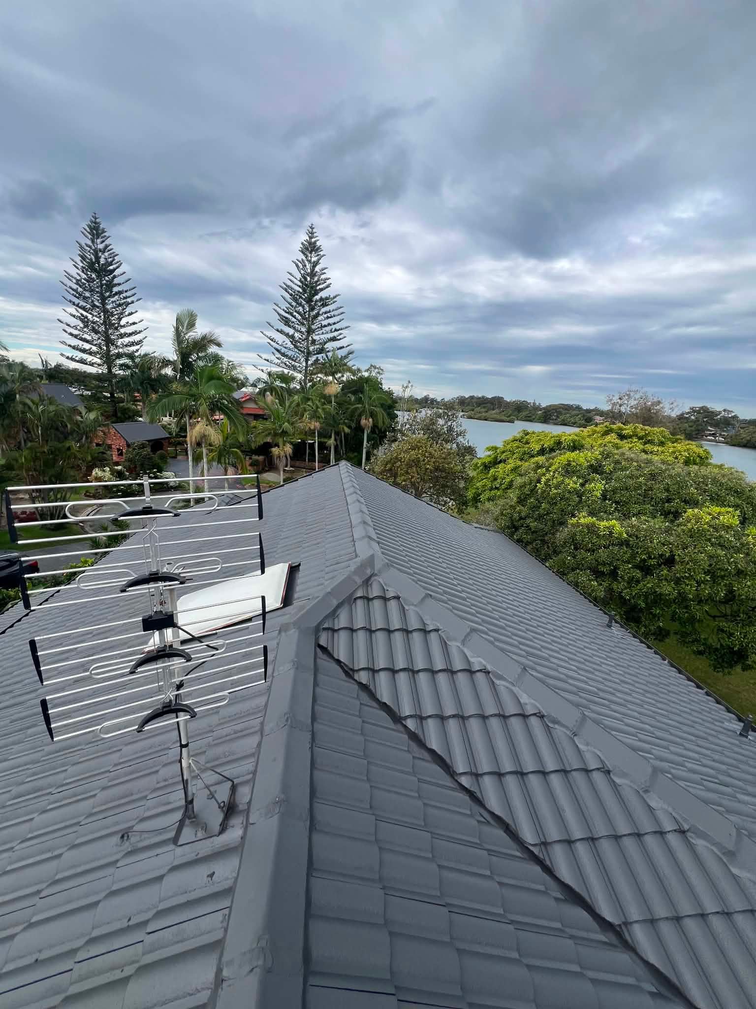 A roof recently painted in Broadbeach Waters