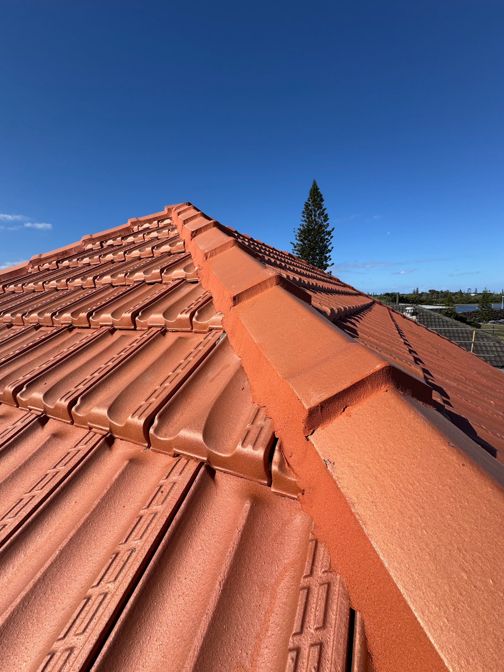A roof recently painted in Broadbeach