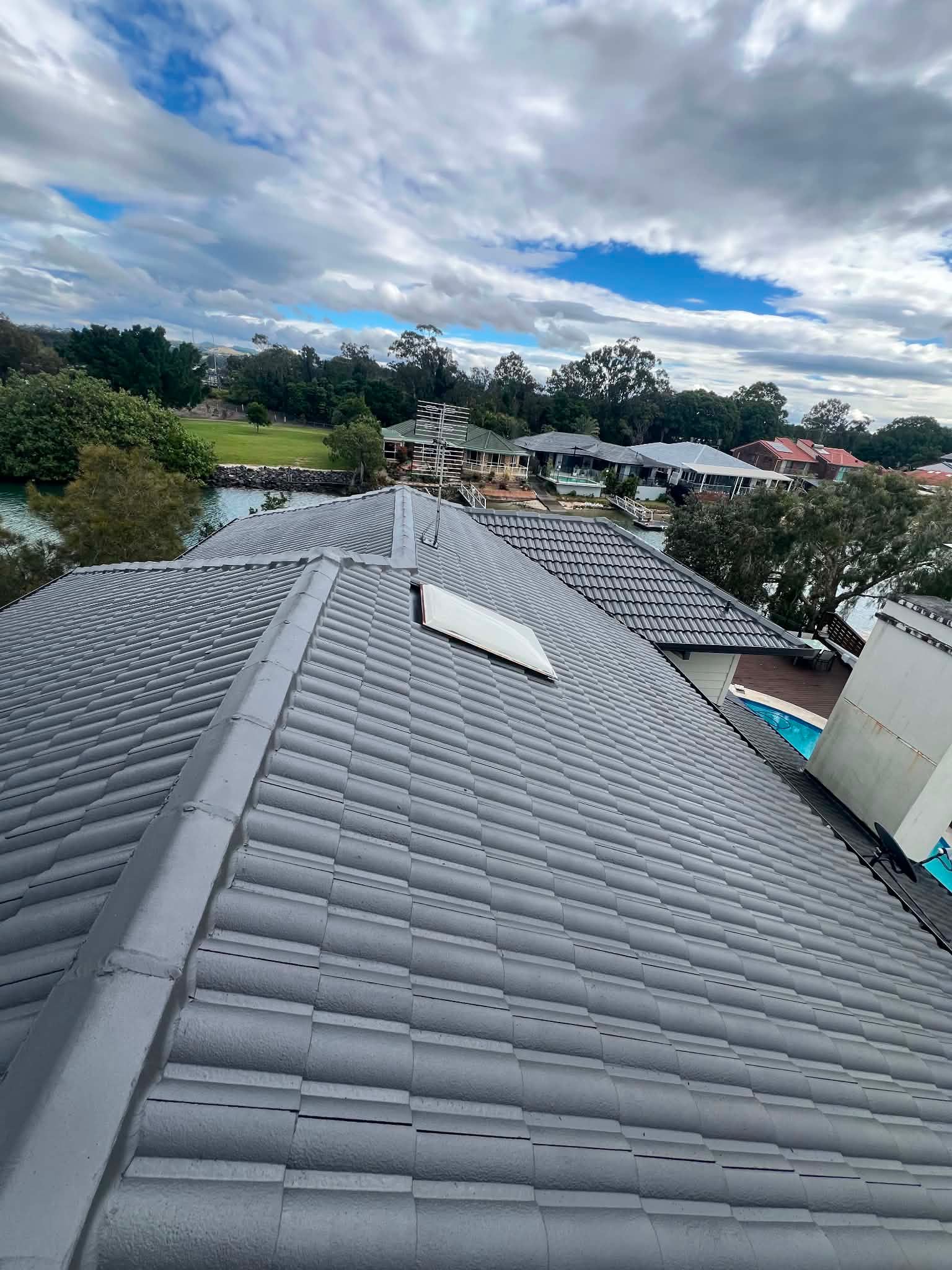 A roof recently restored in Mermaid Waters