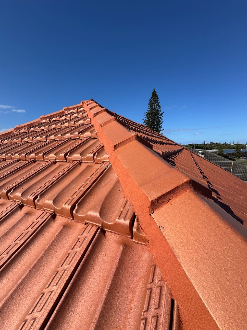 A person painting a roof in Mudgeeraba