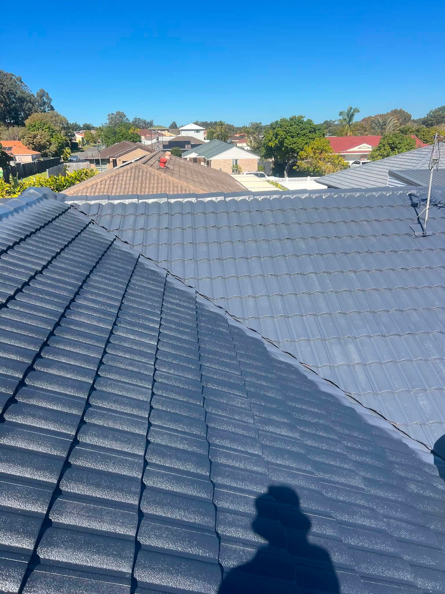 A roof recently painted in Broadbeach